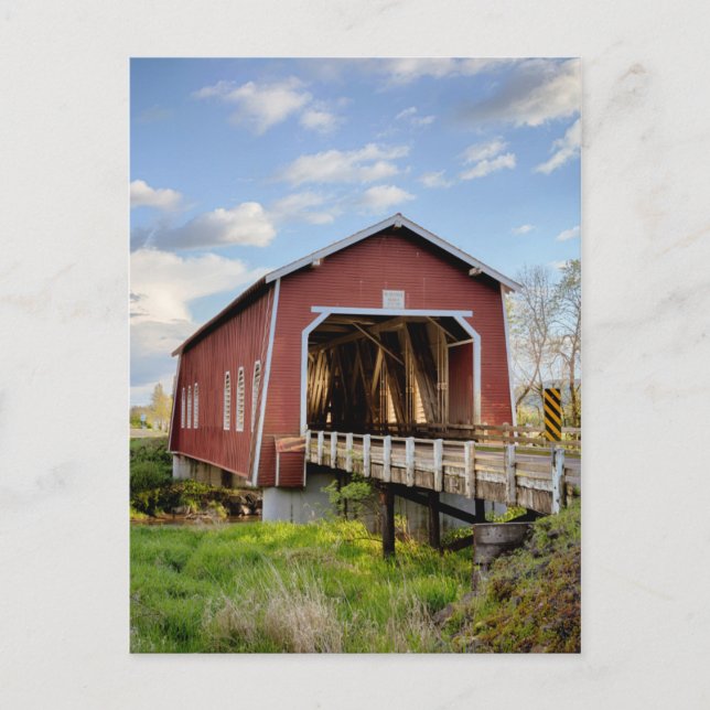 Cartão Postal EUA, Oregon, Scio, Ponte Shimanek (Frente)