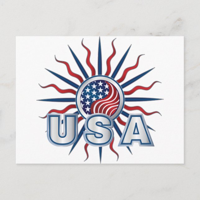 Cartão Postal EUA Starburst Yin Yang (Frente)