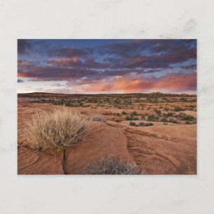 Cartão Postal EUA, Utah. Sunset, Poison Spider Mesa perto