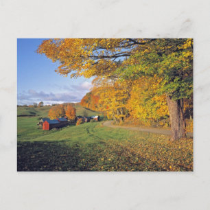 Cartão Postal EUA, Vermont, fazenda de Jenne. A queda vem a