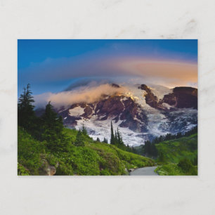Cartão Postal EUA, Washington, Monte Rainier. Sol da manhã