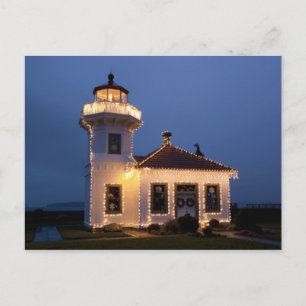 Cartão Postal EUA, Washington, Mukilteo. Farol de Mukilteo