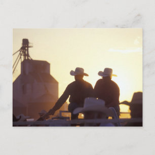 Cartão Postal EUA, Wyoming, Pine Bluffs. Dois homens apertam