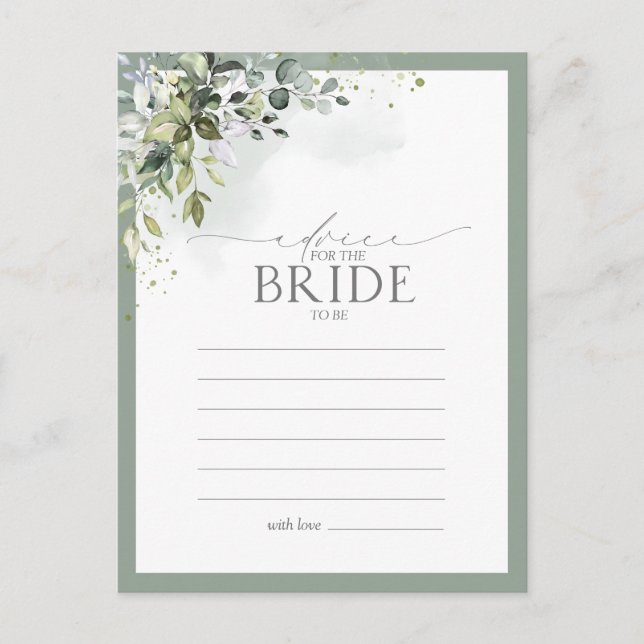 Cartão Postal Eucalipto Floral Azul Empoeirado - Conselho para a (Frente)