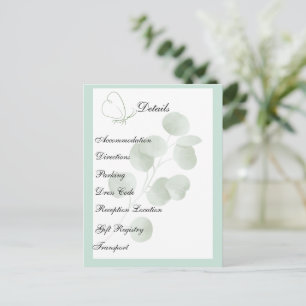 Cartão Postal Eucalipto Personalizado   Detalhes de Casamento Bo