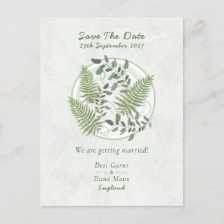Cartão Postal Eucalyptus e Fern Rings, Salvem o Casamento da Dat