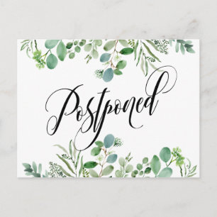 Cartão Postal Eucalyptus e Script Elegante Adiaram Casamento