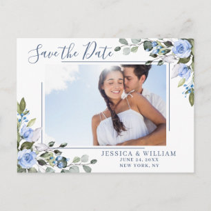 Cartão Postal Eucalyptus, Elegante azul Dusty, FOTO Salvar a Dat