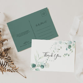 Cartão Postal Eucalyptus Foliage Verde de Verão Obrigado