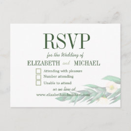 Cartão Postal Eucalyptus Foliage White Elegant Wedding RSVP