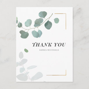 Cartão Postal Eucalyptus Greenerent Suculenta Quadro Dourado