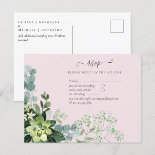 Cartão Postal Eucalyptus Greenery Bebês Folhagem de Casamento Re