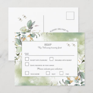 Cartão Postal Eucalyptus    GreeneryRSVP Botânico Elegante 
