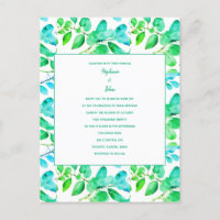 Eucalyptus Leaf Art Green Teal Dusty Casamento Azu