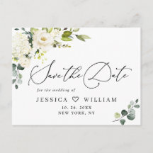 Eucalyptus White Roses Boho Casamento Salve a Data