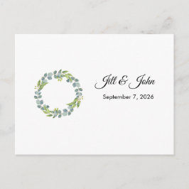 Cartão Postal Eucalyptus Wreath Landscape Wedding Guest Book