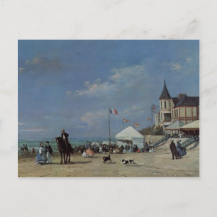 Cartão Postal Eugene Boudin - A praia em Trouville