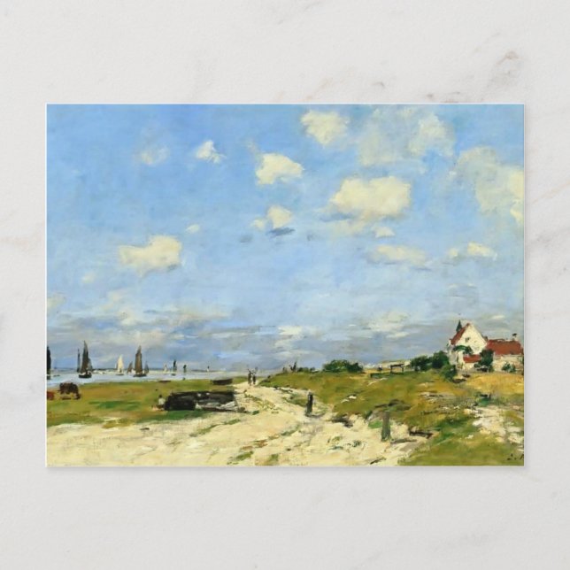 Cartão Postal Eugene Boudin - As dunas em Etaples (Frente)