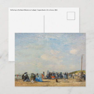 Cartão Postal Eugene Boudin - Encontro na praia