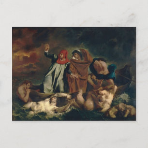 Cartão Postal Eugene Delacroix - O Barque de Dante