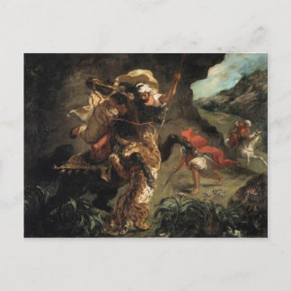 Cartão Postal Eugene Delacroix- Tiger Hunt