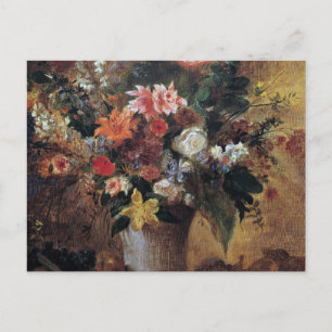 Cartão Postal Eugene Delacroix Vintage Buquê de Flores