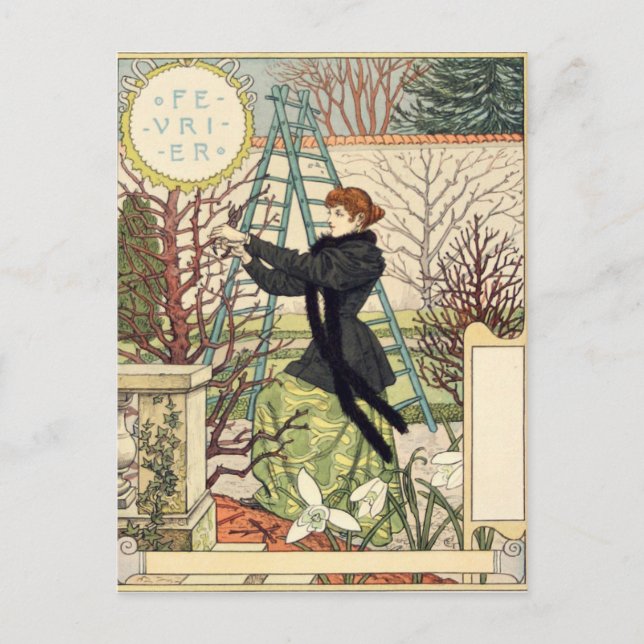 Cartão Postal Eugène Grasset février (Frente)