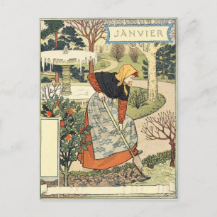 Cartão Postal Eugène Grasset janeiro