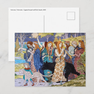 Cartão Postal Eugene Grasset - Painel Decorativo Harmonia