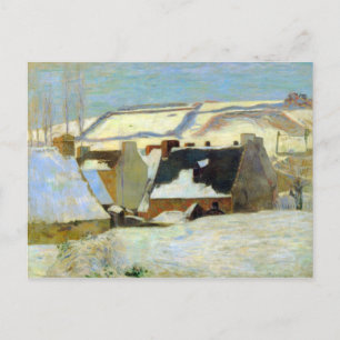 Cartão Postal Eugène Henri Paul Gauguin - Aldeia Breton na neve