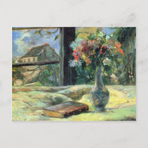 Cartão Postal Eugène Henri Paul Gauguin - Flor Vase na Janela