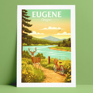 Cartão Postal Eugene Oregon Antigo