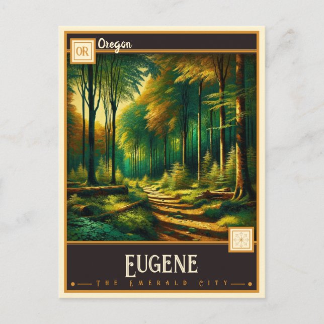 Cartão Postal Eugene, Oregon | Vintage (Frente)