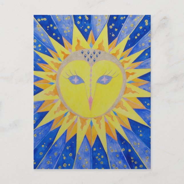 Cartão Postal Eule Sun Owl (Frente)