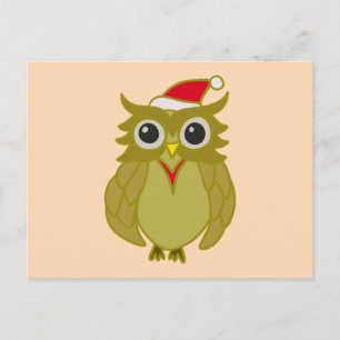 Cartão Postal Eule Weihnachtseule christmas