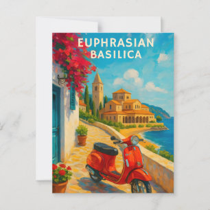 Cartão Postal Euphrasian Basilica Poreč Croácia Viagens vintage 