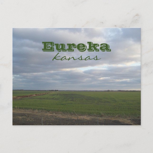 Cartão Postal Eureka, Kansas Viagem Prairie Paisagem (Frente)