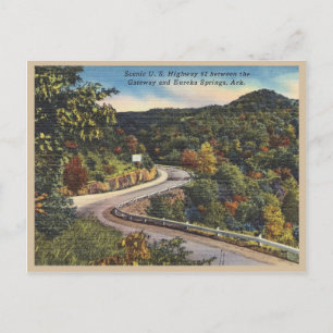 Cartão Postal Eureka Primavera Arkansas vintage Highway Scense