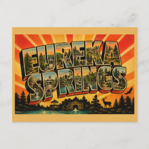 Cartão Postal Eureka Springs Arkansas Cidade Montanhosa Vitorian