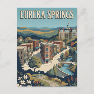 Cartão Postal Eureka Springs Arkansas Ozarks Cartaz Vintage