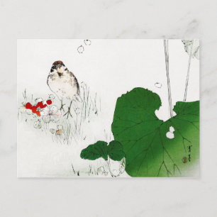 Cartão Postal Euroasiana Tree Sparrow, Watanabe Seitei