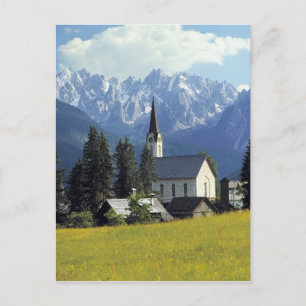 Cartão Postal Europa, Áustria, Gosau. A torre da igreja