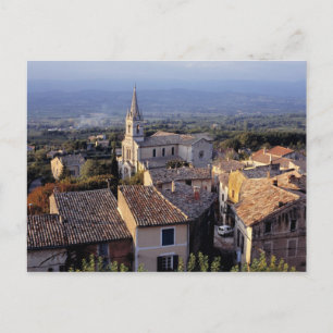 Cartão Postal Europa, França, Bonnieux. A luz do pôr do sol cai