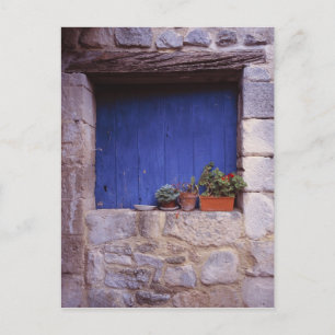 Cartão Postal Europa, França, Cereste. Uma porta azul adiciona c