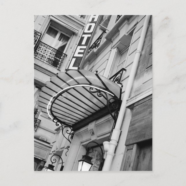 Cartão Postal Europa, França, Paris. Detalhe do hotel Left Bank (Frente)