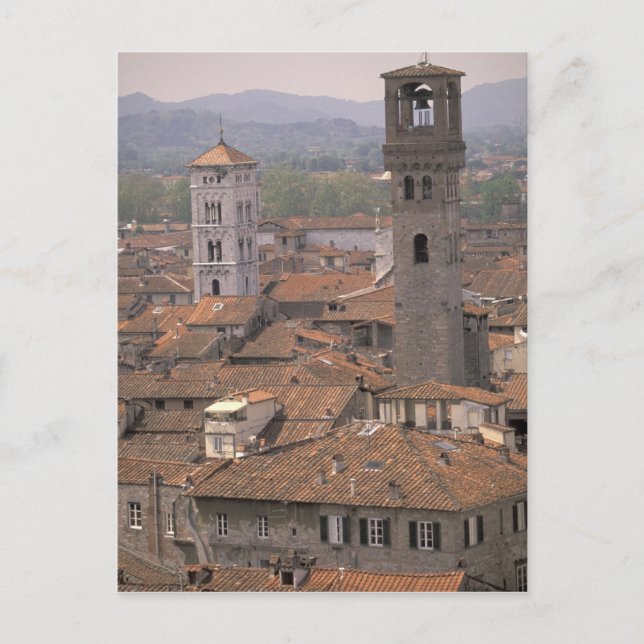 Cartão Postal Europa, Itália, Toscana, Lucca, panorama da cidade (Frente)