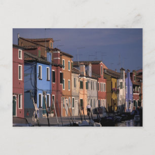 Cartão Postal Europa, Itália, Veneza. Casas multicoloridas