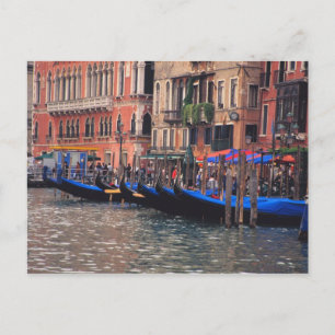 Cartão Postal Europa, Itália, Veneza, gôndolas no canal
