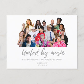 Cartão Postal Eurovision Songcontest 2024 Malmo Sweden Singing