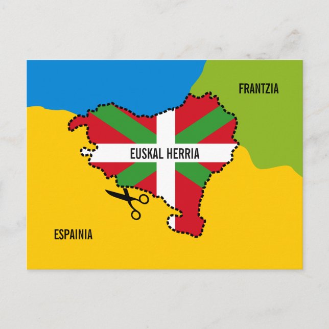 Cartão Postal Euskal Herria: Ikurriña eta euskal independente, (Frente)